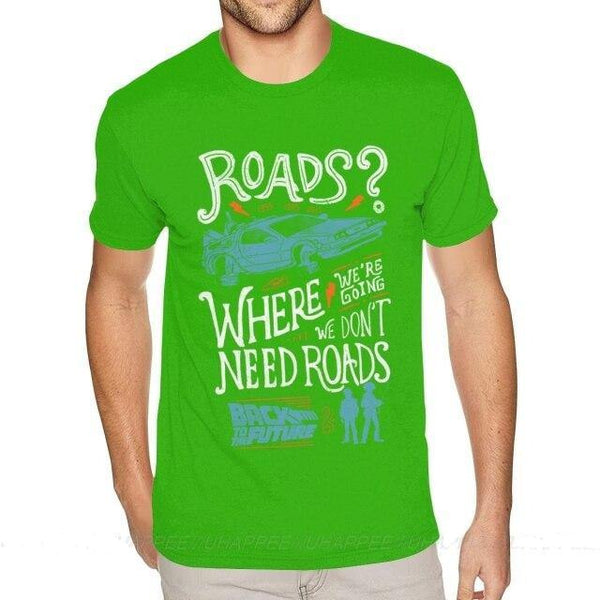 T-shirt maglietta - Ritorno al futuro - Dove andiamo non servono strade - Vitafacile shop