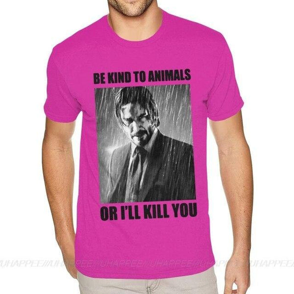 T-shirt maglietta - John Wick - Be Kind To Animals Or I'il Kill You - Vitafacile shop