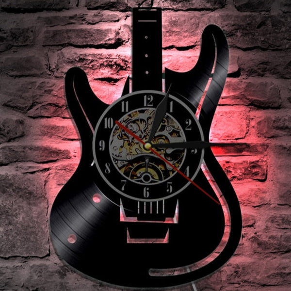 Orologio da parete in vinile a forma di chitarra