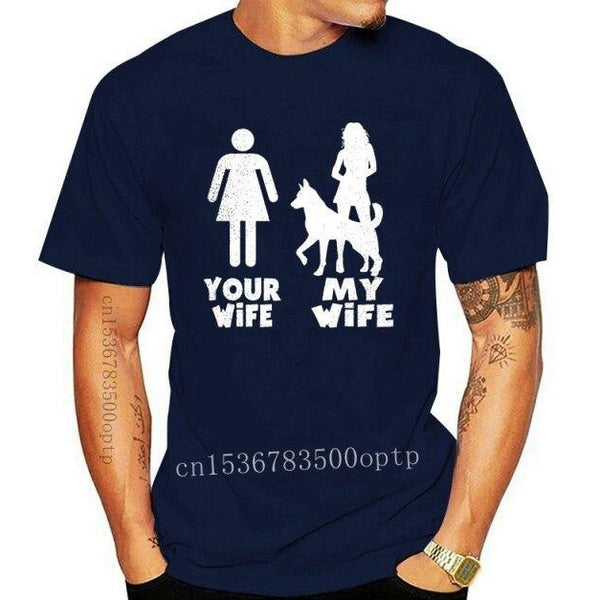 T-shirt maglietta  divertente - Pastore Tedesco - Mia moglie Tua moglie - Vitafacile shop