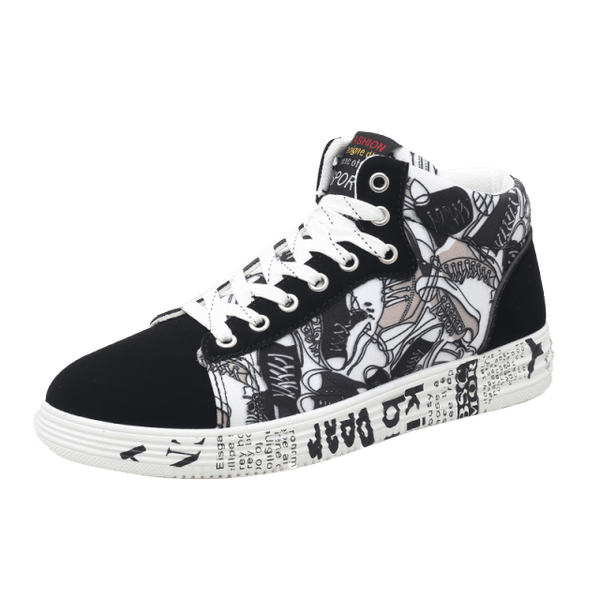 Scarpe Sneakers Nere - Graffiti Style - Vitafacile shop