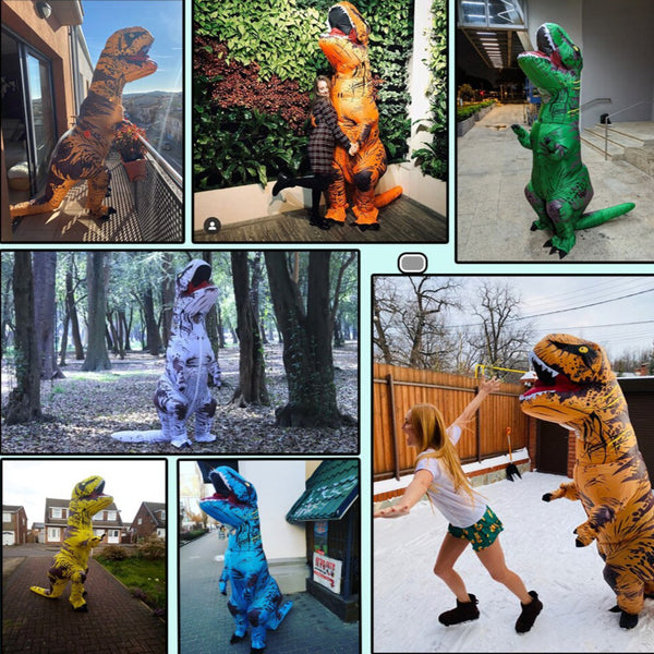 Costume gonfiabile da dinosauro per feste in maschera