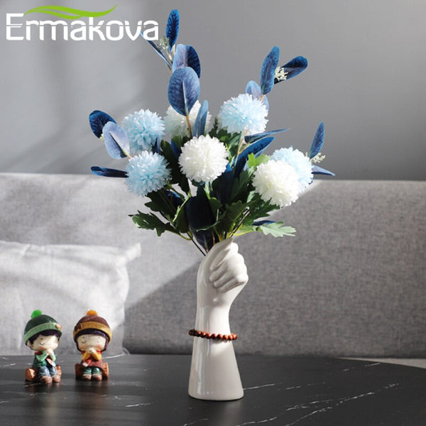 Vaso porta fiori a forma di mano in ceramica