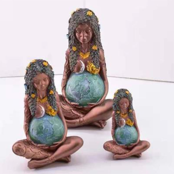Decorazione Casa - Statua Madre Terra e figlie fatte a mano- Regalo festa della Mamma e della Donna