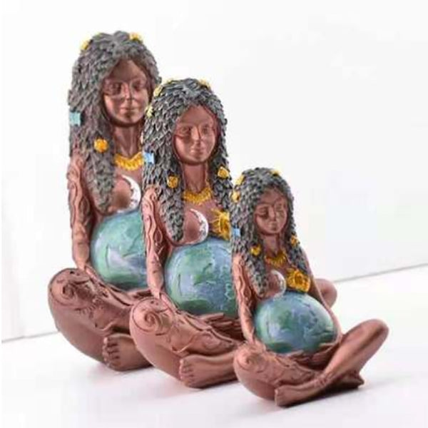 Decorazione Casa - Statua Madre Terra e figlie fatte a mano- Regalo festa della Mamma e della Donna