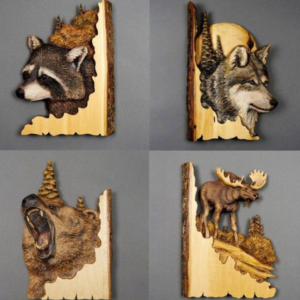 Oggetti per la casa particolari scultura in legno animali fatta a mano - Vitafacile shop