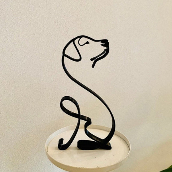 Scultura minimalista a forma di cane