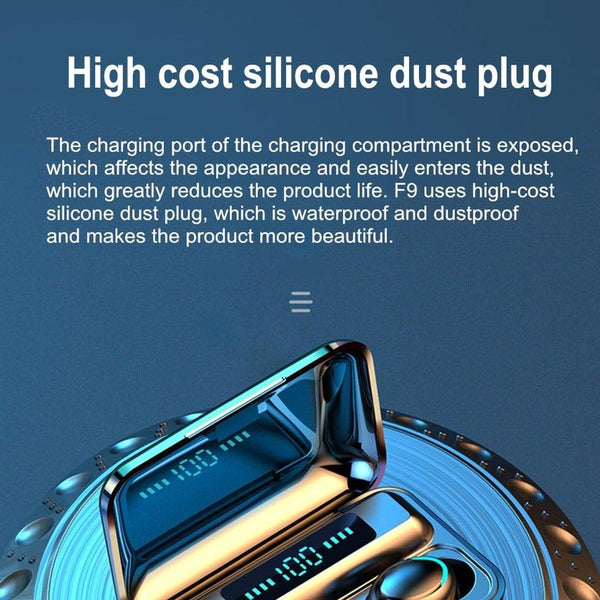 Auricolari Bluetooth 5.0 -  F9 TWS - Vip Selection - Vitafacile shop