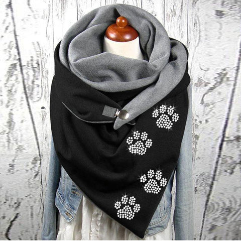 Morbida sciarpa nera invernale donna - Caldo coprispalle per l'inverno