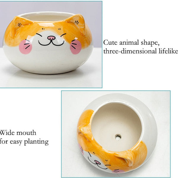 Vasi in ceramica motivi decorativi animali carini