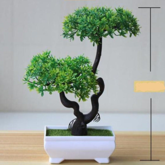 Piantine artificiali bonsai Pino giapponese con vaso