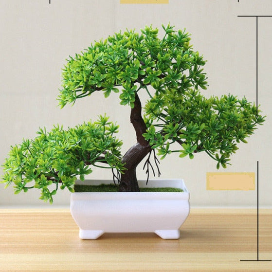 Piantine artificiali bonsai Pino giapponese con vaso