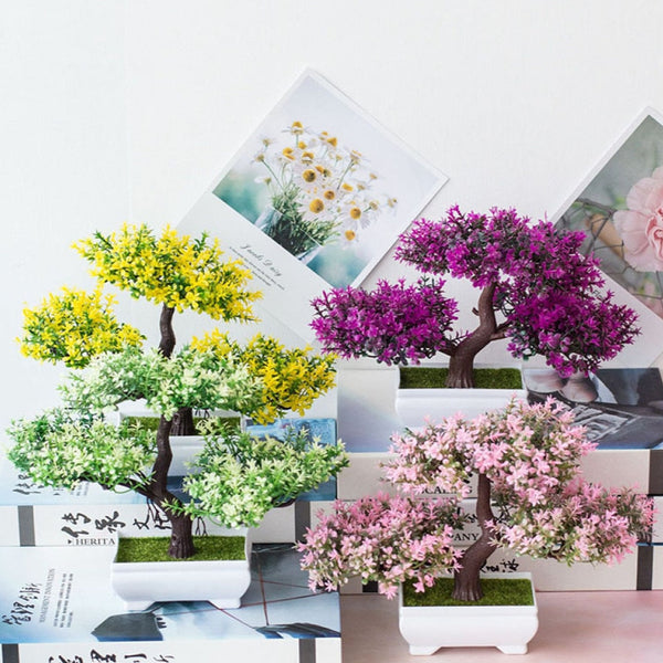 Piantine artificiali bonsai fiori variopinti
