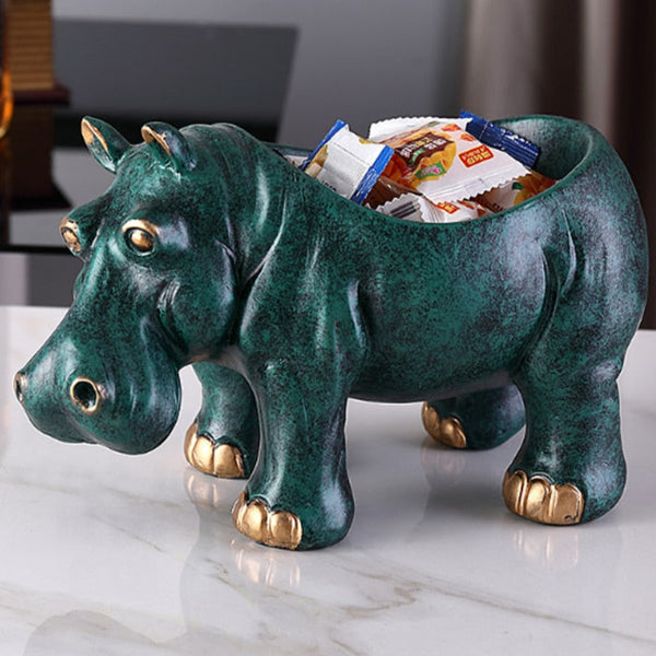 Statuetta ornamentale portaoggetti Hippo