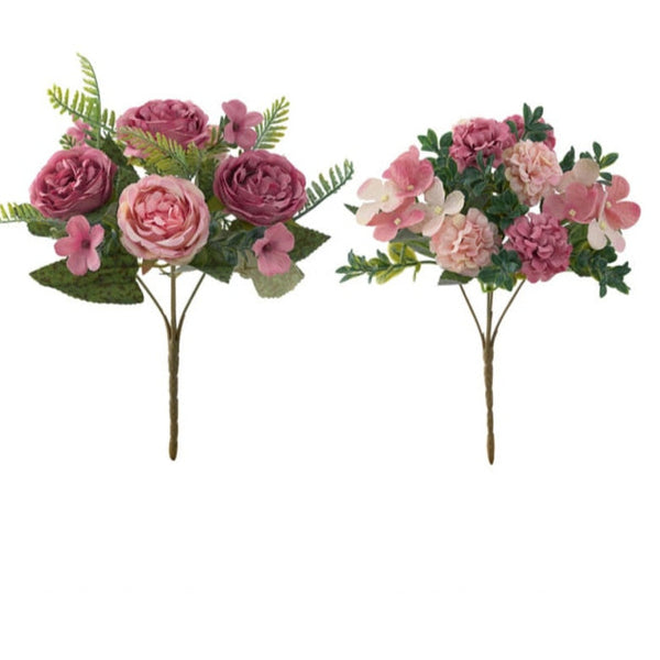 Piantina artificiale “bouquet peonie e ortensie”