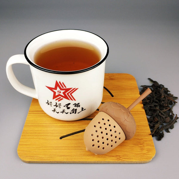 Colino da tè in silicone a forma di ghianda