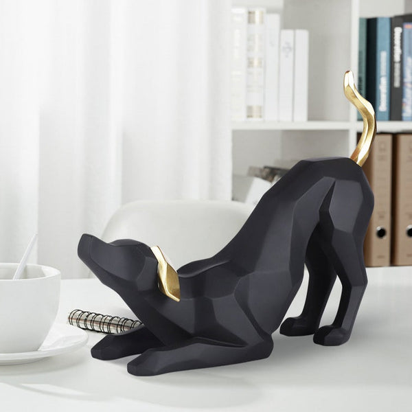Decorazione casa - simpatico cane geometrico in resina moderno e design elegante ornamento