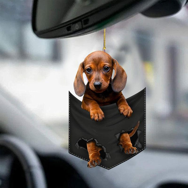 Decorazione con cagnolino pendente per la macchina