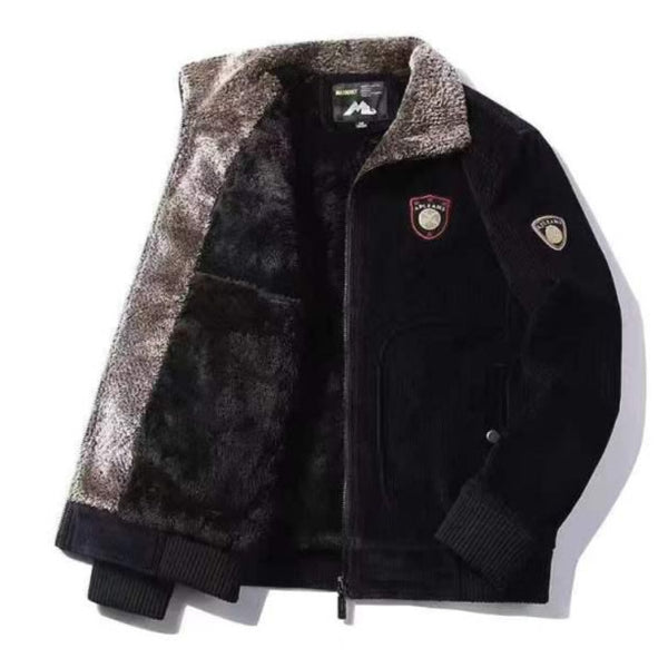 2021 New Winter Men&#39;s Corduroy Cotton Clothes Jacket Coat Plus Velvet Padded Warm Man Jacket Middle-aged Elderly Cotton Clothes - Vitafacile shop