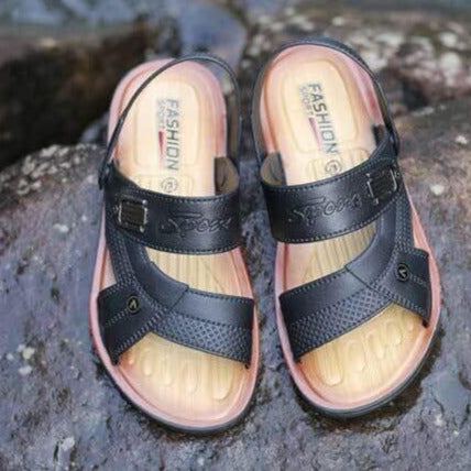 2019 Sandalias Hombre Real Slippers Men Male 2018 Summer Beach Shoes Outdoor Flip Flops Platform Sandals Leather Rubber New 55 - Vitafacile shop