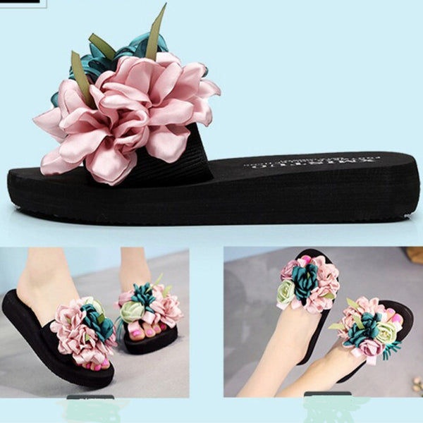 Pantofole estive donna decorazioni floreali