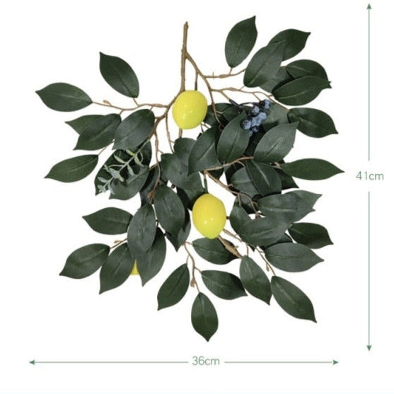 Piantina artificiale di limoni con “foglie albero Banyan” in propilene