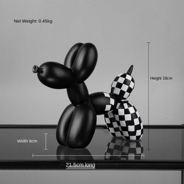 Decorazione Cane Palloncino di Jeff Koons - colore scacchiera