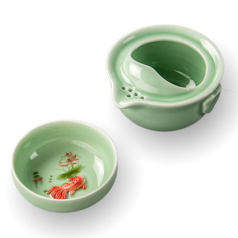 Set da tè in ceramica pregiata Celadon